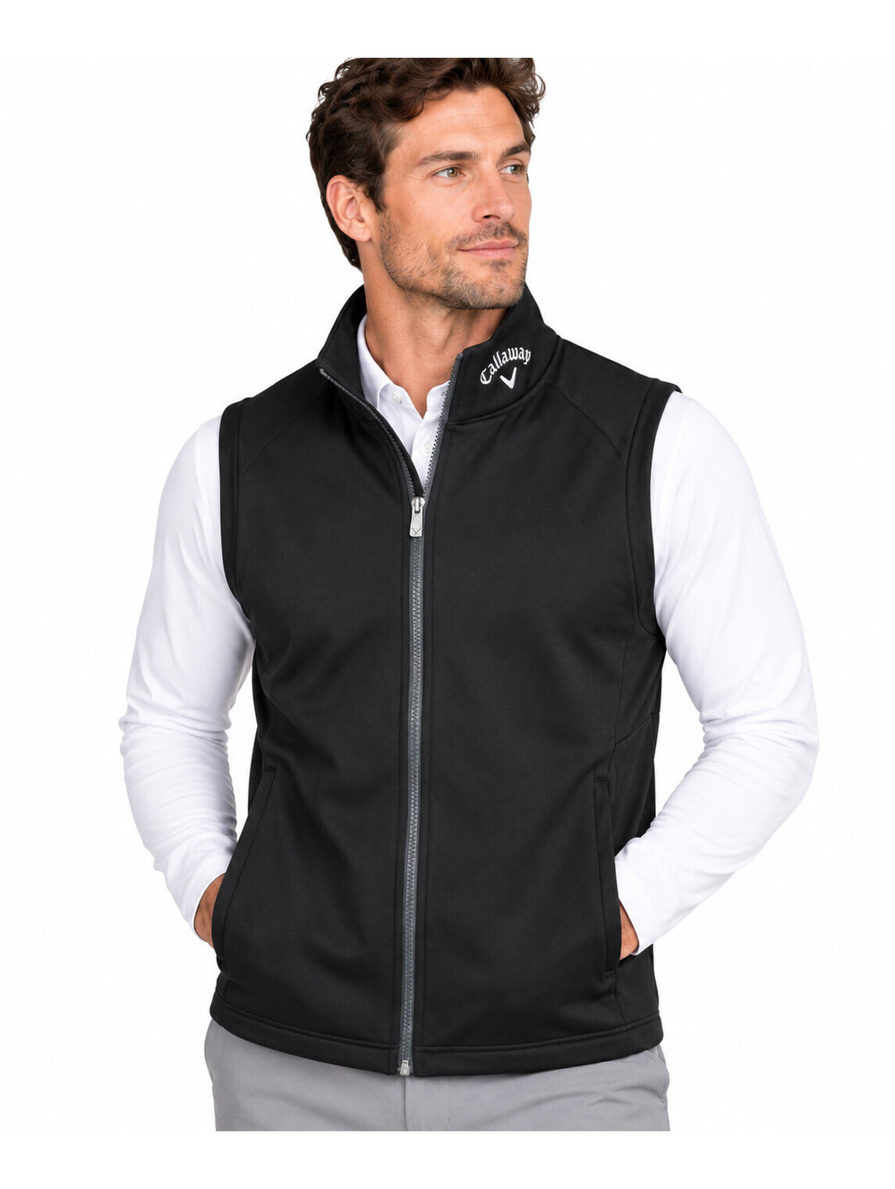 Callaway Men's Midweight Full Zip Golf Vest Size Small Caviar Black NWT